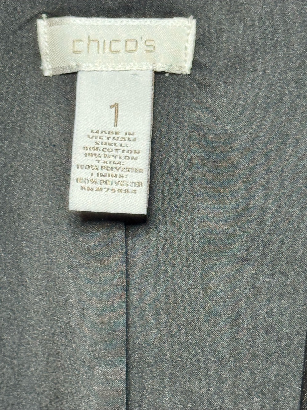 Chico's Charcoal Gray Open-Front Jacket size 1 - Picture 7 of 12